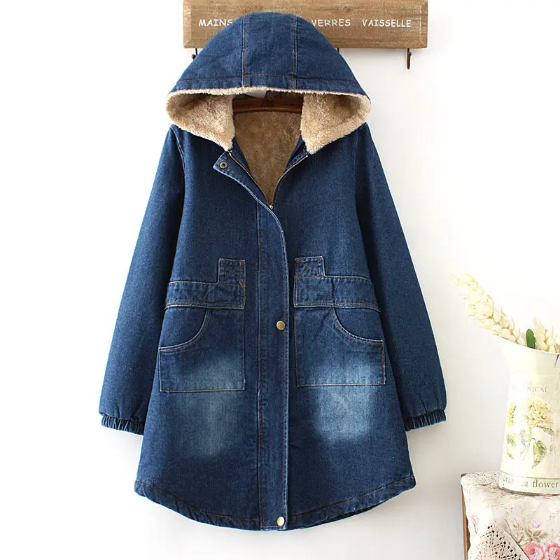 Winter Jacket Women Plus Velvet Thick Denim Jacket Hooded Women Basic Coats Cotton Jacket Female Parka Vintage Denim Coats C4980
Winter Jacket Women Plus Velvet Thick Denim Jacket Hooded Women Basic Coats Cotton Jacket Female Parka Vintage Denim Coats C4980