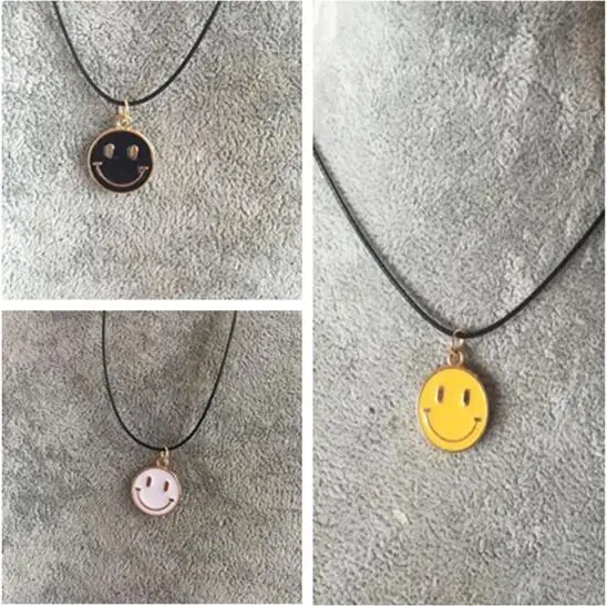 n782 Fashion Bohemian Smile Smiley pendant necklace appealing choker charm black leather wax cord new necklace
n782 Fashion Bohemian Smile Smiley pendant necklace appealing choker charm black leather wax cord new necklace