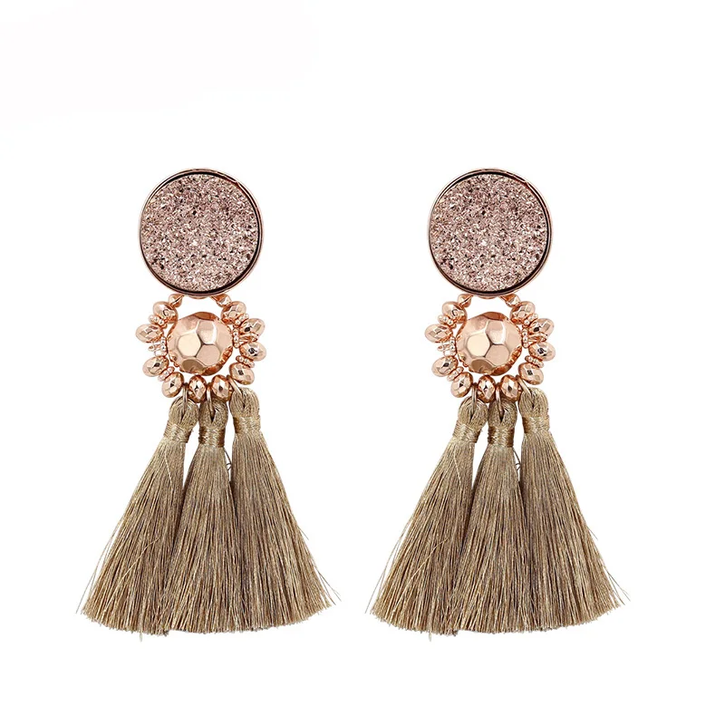 New Design Druzy Resin Beads Tassel Earrings For Women Handmade Boho Long Fringe Pompom Earring Fashion Jewelry Wholesale
New Design Druzy Resin Beads Tassel Earrings For Women Handmade Boho Long Fringe Pompom Earring Fashion Jewelry Wholesale