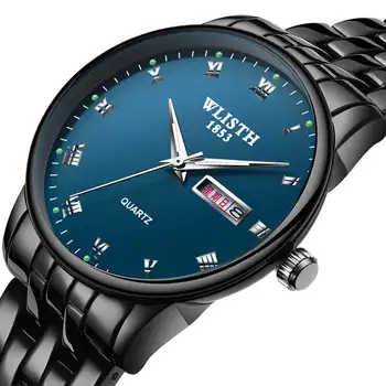 WLISTH Black Men Watch Date English Chinese Double Display Calendar Watches Stainless Steel Male Wristwatch Waterproof Luminous 
WLISTH Black Men Watch Date English Chinese Double Display Calendar Watches Stainless Steel Male Wristwatch Waterproof Luminous
