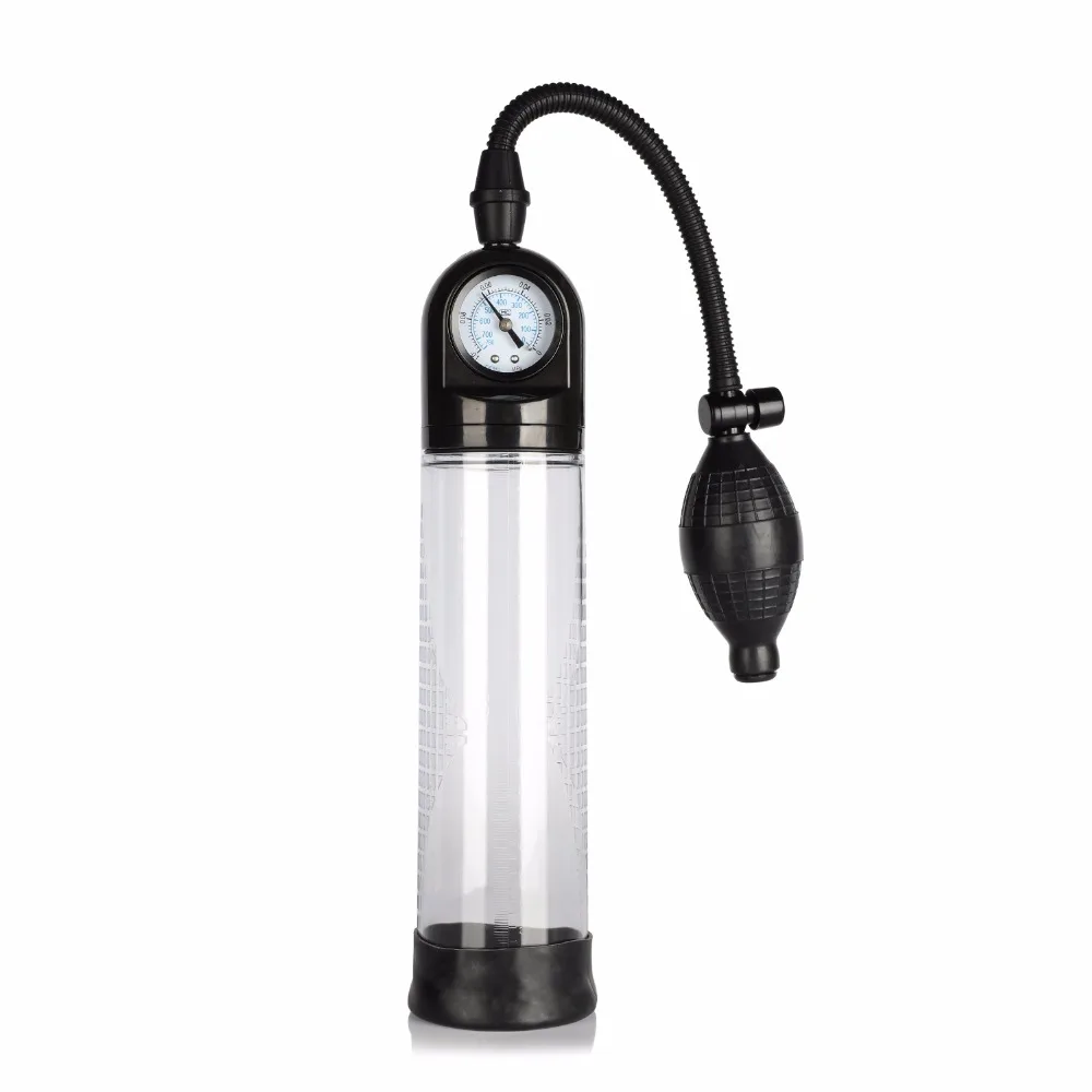 Pressure Gauge Vacuum Penis Pump Penis Enlarge Training Device Sex Products Toys Aid Impotence Helper For Men Penis Enlargement