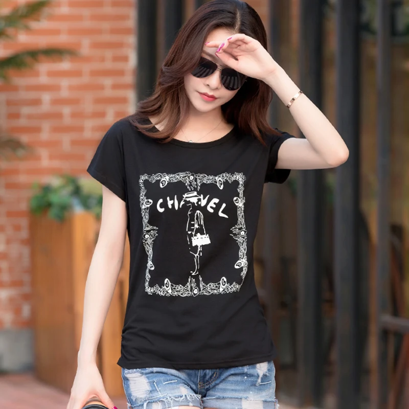 Cotton Print T shirts Women 2019 Korean Spring Summer Hot Tees Casual O-Neck Bat Sleev Harajuku Cool T-shirt Female Tops
Cotton Print T shirts Women 2019 Korean Spring Summer Hot Tees Casual O-Neck Bat Sleev Harajuku Cool T-shirt Female Tops