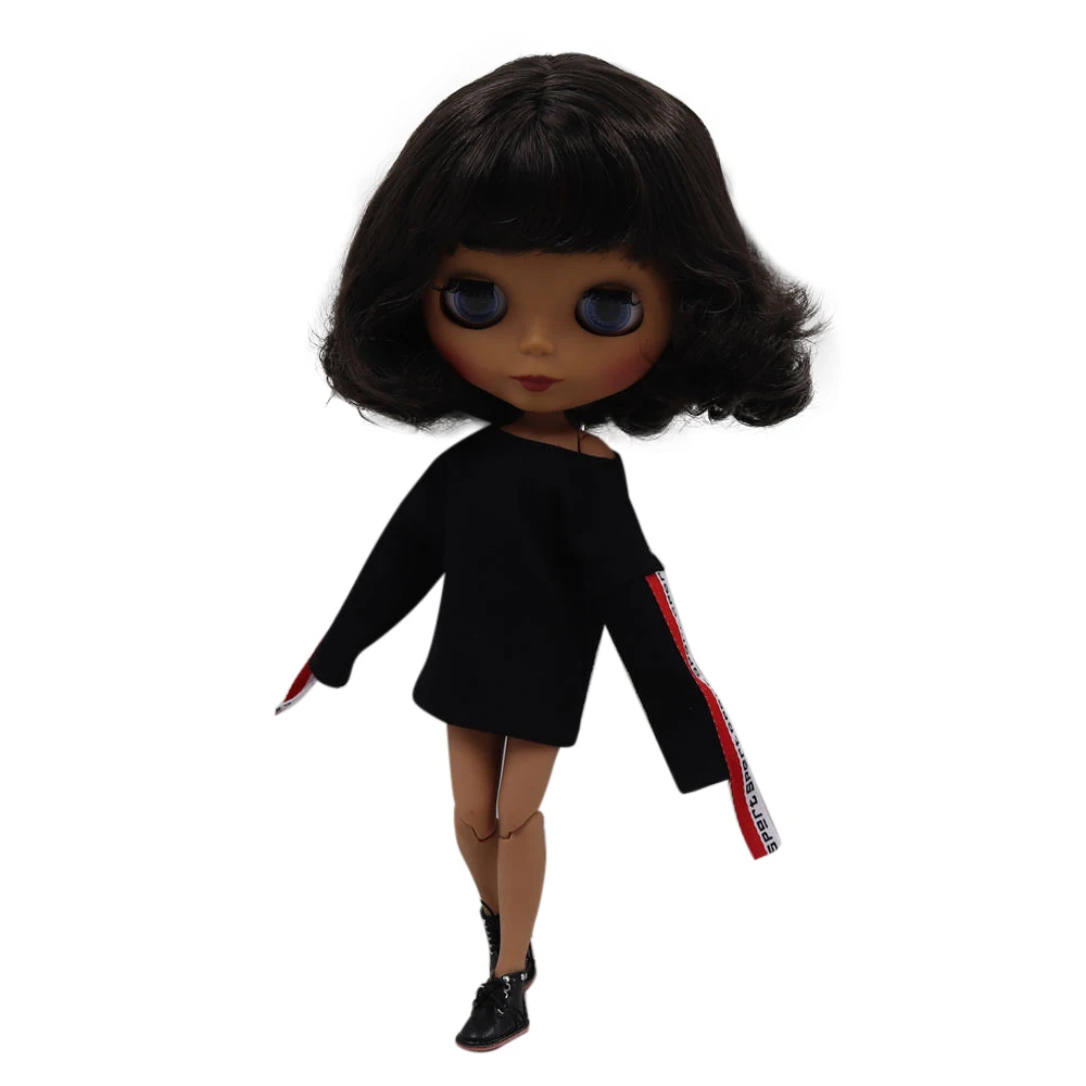 Blyth doll 30cm dark skin matte face Cute black short curly hair 1/6 JOINT body ICY SD DIY high quality toys gift
Blyth doll 30cm dark skin matte face Cute black short curly hair 1/6 JOINT body ICY SD DIY high quality toys gift