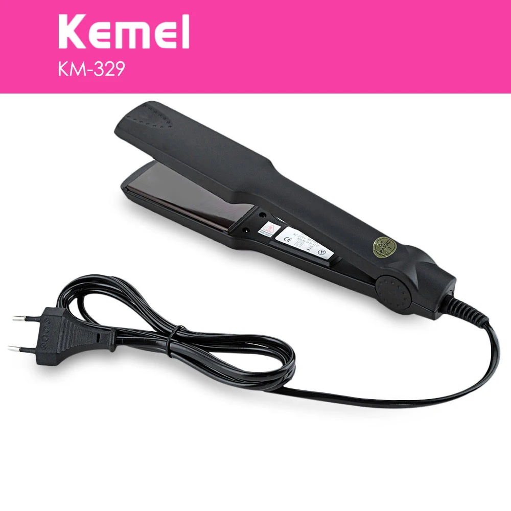 KEMEI Powered Турмалин Керамическая нагревательная пластина выпрямитель для волос