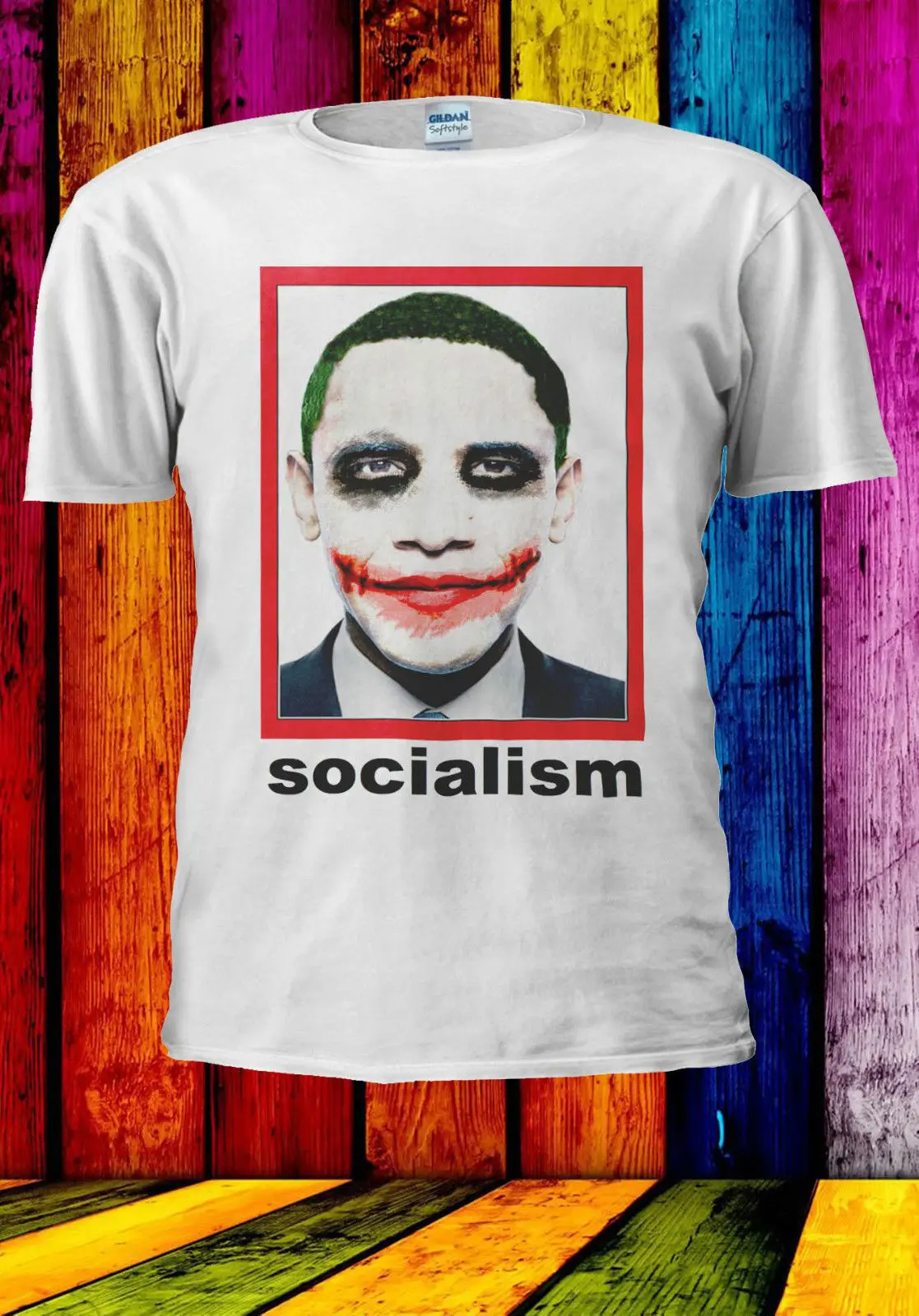 Obama As Joker Parody Socialism T-shirt Vest Tee Tops Men Women Hip Hop men tshirt rock Unisex t shirt Fashion tshirt funny
Obama As Joker Parody Socialism T-shirt Vest Tee Tops Men Women Hip Hop men tshirt rock Unisex t shirt Fashion tshirt funny