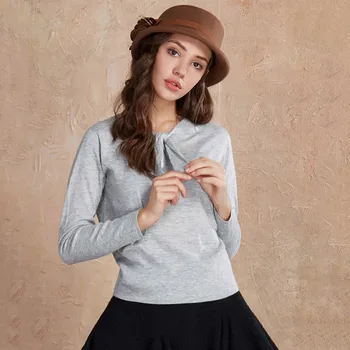 CLEARANCE ARTKA 2018 Autumn New Women Simple Round Neck Bow Thin Sweater Female YB13067D
CLEARANCE ARTKA 2018 Autumn New Women Simple Round Neck Bow Thin Sweater Female YB13067D