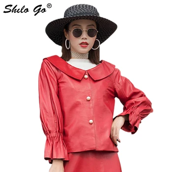 Eleangt Leather Jacket Womens Fashion Pearl Button Puff Sleeve Sheepskin Genuine Leather Coat Concise Causal Female Outwear
Eleangt Leather Jacket Womens Fashion Pearl Button Puff Sleeve Sheepskin Genuine Leather Coat Concise Causal Female Outwear