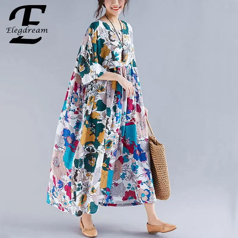 Elegdream Oversized Dress for Women Bohemian Long Dress Summer 2019 Ladies Plus Size Casual Cotton Linen Maxi Dresses Vestidos
Elegdream Oversized Dress for Women Bohemian Long Dress Summer 2019 Ladies Plus Size Casual Cotton Linen Maxi Dresses Vestidos