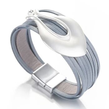 ALLYES Multilayer Braid Bracelets for Women 2020 Fashion Simple Metal Vase Shape Charm Boho Wrap Wide Bracelet Femme Jewelry