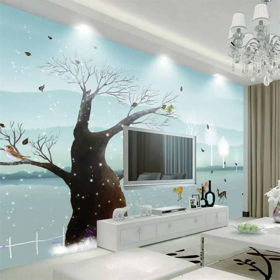 

beibehang Custom mural 3d wallpaper the Nordic Suya Elk Modern TV living room backdrop papel de parede 3d wallpaper papier peint