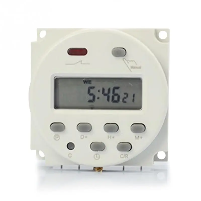LCD Timer Switch 220-240VAC 50-60Hz Output Voltage 220V/110v/24v/10v Programmable Timer Switch for Lights Application CN101A
LCD Timer Switch 220-240VAC 50-60Hz Output Voltage 220V/110v/24v/10v Programmable Timer Switch for Lights Application CN101A
