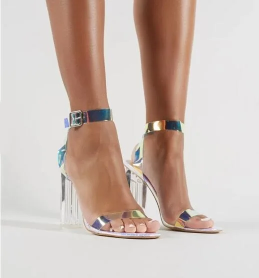 Bride PVC Transparent Style Buckle Ankle Strap Chunky Heel Clear Sandals Women Cut-out Wedding Shoes Cheap Price
Bride PVC Transparent Style Buckle Ankle Strap Chunky Heel Clear Sandals Women Cut-out Wedding Shoes Cheap Price