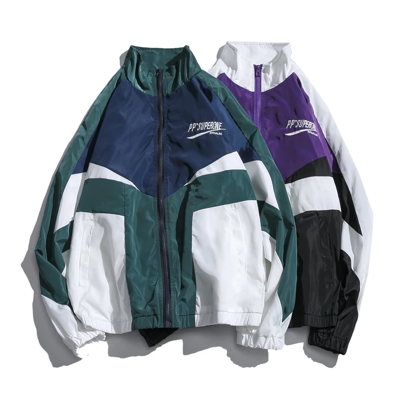 Vintage Colorful Color Block Patchwork Jackets Men Hip Hop Casual Embroidery Full Zip Up Outdoor Coats Mens Windbreaker Jackets
Vintage Colorful Color Block Patchwork Jackets Men Hip Hop Casual Embroidery Full Zip Up Outdoor Coats Mens Windbreaker Jackets