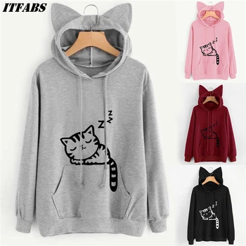 Hot Selling New Fashion Women Long Sleeve Hoodies Sweatshirt Lady Cat Printed Female Pullover Tops Coats
Hot Selling New Fashion Women Long Sleeve Hoodies Sweatshirt Lady Cat Printed Female Pullover Tops Coats