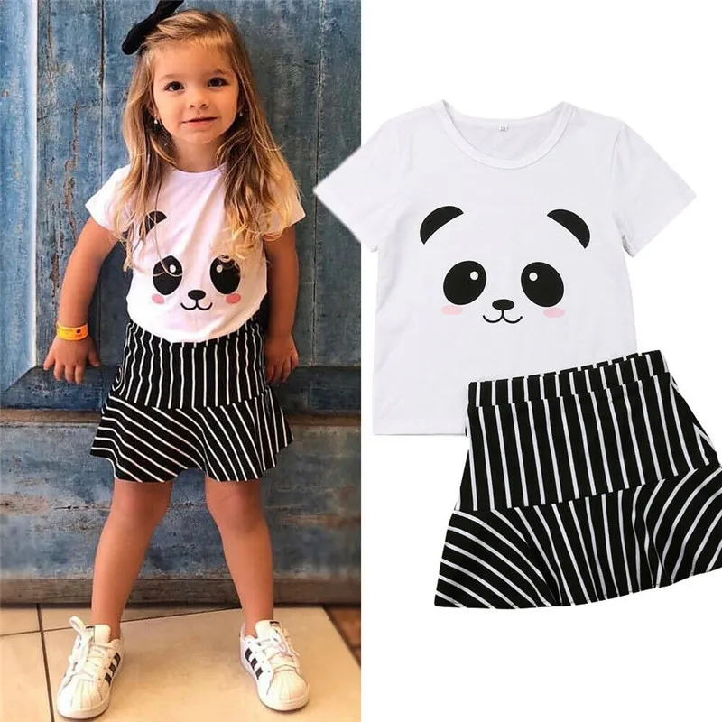 Toddler Panda Tshirt High Waist Skirt 2pcs Clothes 2019 Kids Baby Girls Outfits Set Floral Tops T-shirt+Striped Skirt Dress 1-5Y
Toddler Panda Tshirt High Waist Skirt 2pcs Clothes 2019 Kids Baby Girls Outfits Set Floral Tops T-shirt+Striped Skirt Dress 1-5Y