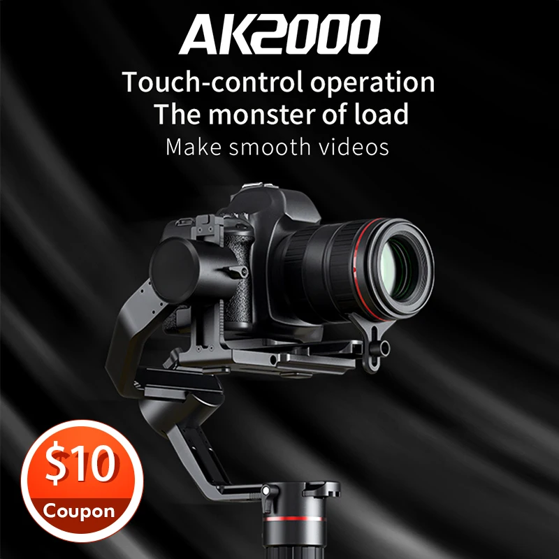 FeiyuTech AK2000 2.8kg Maxload Camera Stabilizer 3-Axis Brushless Handheld Gimbal for Sony Canon 5D Panasonic GH5 Nikon DSLR
FeiyuTech AK2000 2.8kg Maxload Camera Stabilizer 3-Axis Brushless Handheld Gimbal for Sony Canon 5D Panasonic GH5 Nikon DSLR