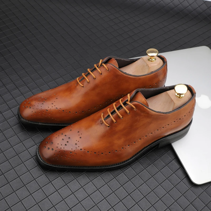 Italian Brand Designer Cow Genuine Leather Formal Oxford Men Shoes Pointed Toe Business Office Work Dress Shoes Male Footwear
Italian Brand Designer Cow Genuine Leather Formal Oxford Men Shoes Pointed Toe Business Office Work Dress Shoes Male Footwear