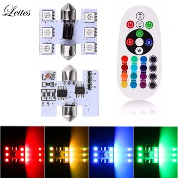 Leites 20Pcs 31mm 36mm 39mm 41mm Led Car Dome Light RGB 6SMD 5050 LED Interior Light Flashing Festoon Bulb With Remote Control
Leites 20Pcs 31mm 36mm 39mm 41mm Led Car Dome Light RGB 6SMD 5050 LED Interior Light Flashing Festoon Bulb With Remote Control