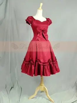 Vintage Palace Lolita Wine red Wave flouncing short puff sleeve ladies dress Slim was thin temperament sweet dress
Vintage Palace Lolita Wine red Wave flouncing short puff sleeve ladies dress Slim was thin temperament sweet dress