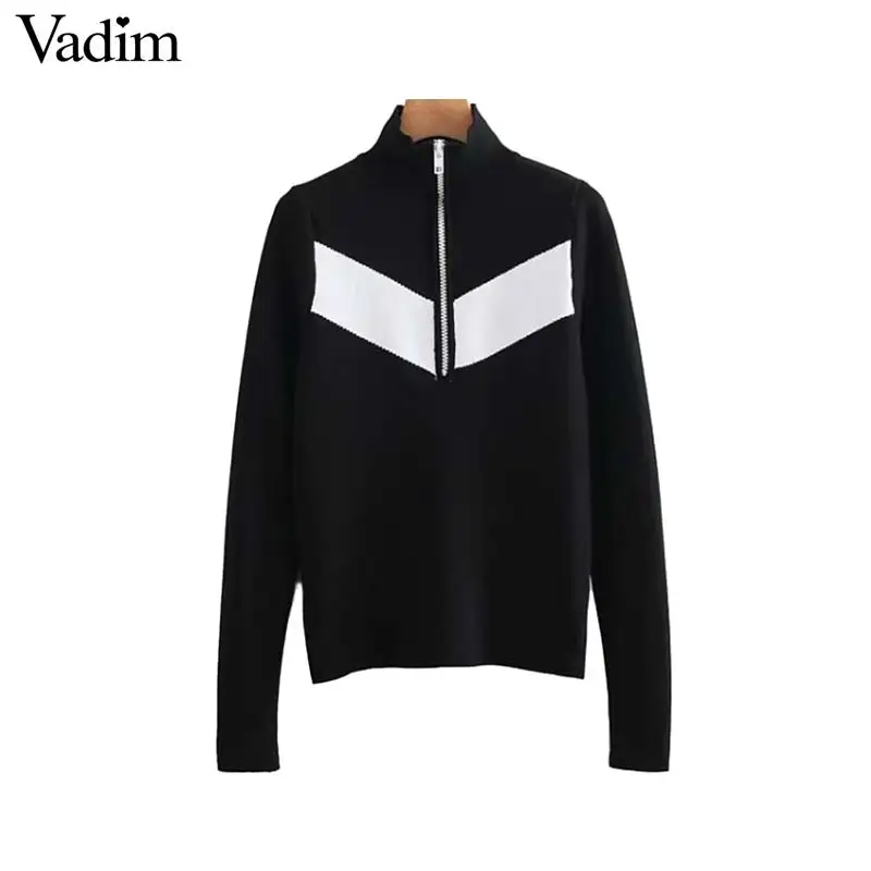 Vadim women striped knitted cardigans contrast color jakect long sleeve zipper fly stretchy sweaters coat casual tops HA239
Vadim women striped knitted cardigans contrast color jakect long sleeve zipper fly stretchy sweaters coat casual tops HA239