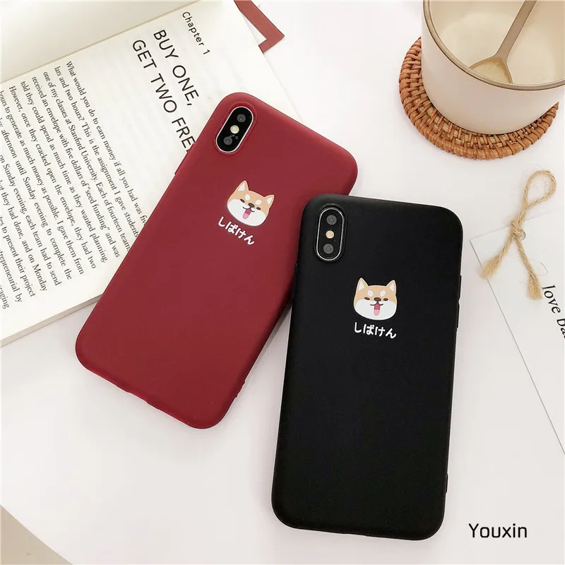 Black red Cute smiling Shiba Inu couple soft phone case for iphone 7 case for iphone 6 7 8 plus x xr xs max matte phone cover
Black red Cute smiling Shiba Inu couple soft phone case for iphone 7 case for iphone 6 7 8 plus x xr xs max matte phone cover
