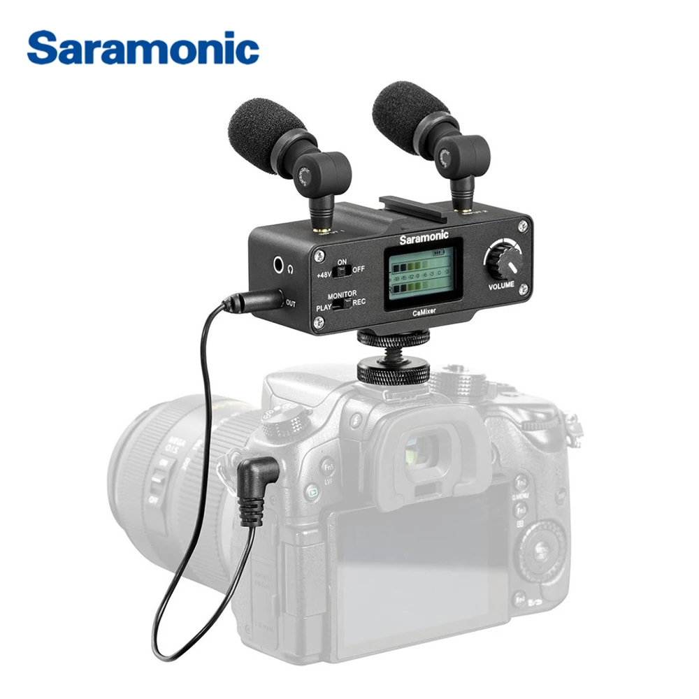 Saramonic-CaMixer-VIDEO-Microphone-Dual-Stereo-Condenser-Digital-Mixer-48V-Phantom-Power-Preamp-For-DSLR-Cameras