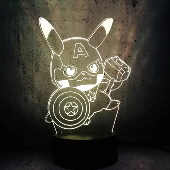 2019 New Pikachu Captain America Raytheon Three-in-one combination LED night light children holiday gift kids room decor
2019 New Pikachu Captain America Raytheon Three-in-one combination LED night light children holiday gift kids room decor