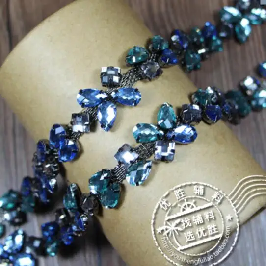 2Yards Crystal Leaves Rhinestone Chain Ribbon Sew On Trims For DIY Crafts Wedding Decoration Sewing Applique Blue
2Yards Crystal Leaves Rhinestone Chain Ribbon Sew On Trims For DIY Crafts Wedding Decoration Sewing Applique Blue