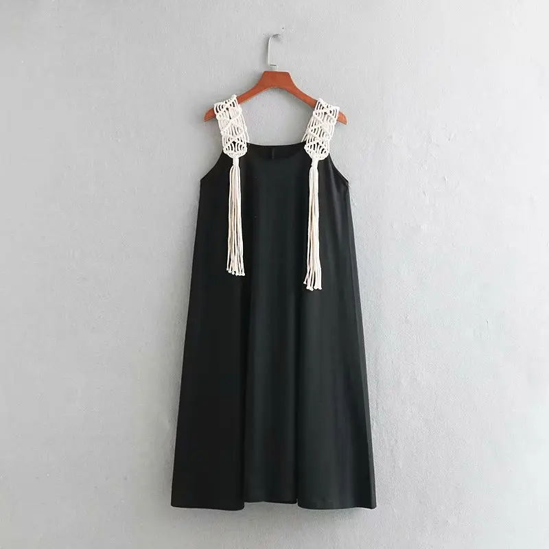 2019 women fashion dress patchwork black Spaghetti Strap dress ladies chic simple vestidos casual loose summer knit dress
2019 women fashion dress patchwork black Spaghetti Strap dress ladies chic simple vestidos casual loose summer knit dress