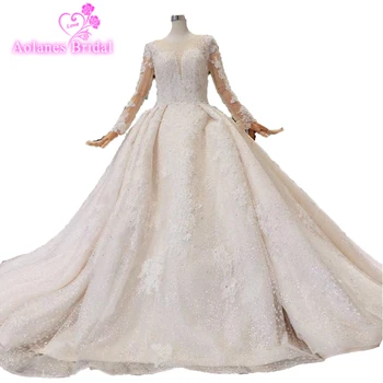 2019 Shining Lace New Design Wedding Dress Sequined Lace Transparent Top Wedding Gown Wholesale Price Crystals Bridal Dresses
2019 Shining Lace New Design Wedding Dress Sequined Lace Transparent Top Wedding Gown Wholesale Price Crystals Bridal Dresses