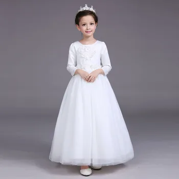 Elegant Autumn Winter White Long Sleeves Appliques Flower Girls Party Dress Kids Baby Teenager Baptism Birthday Communion Dress
Elegant Autumn Winter White Long Sleeves Appliques Flower Girls Party Dress Kids Baby Teenager Baptism Birthday Communion Dress