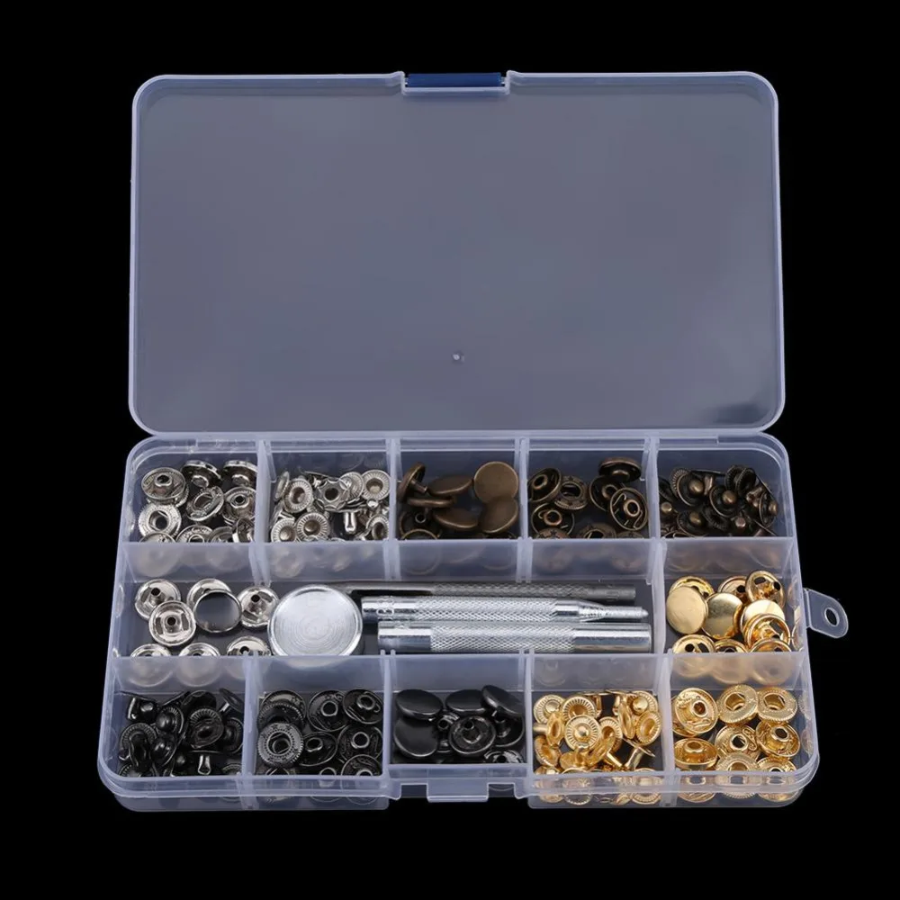 40 Sets Button Setting Tool Button Popper Fastener Press Stud Snap with Setting Tool for Clothes Jacket Snap Fastener
40 Sets Button Setting Tool Button Popper Fastener Press Stud Snap with Setting Tool for Clothes Jacket Snap Fastener
