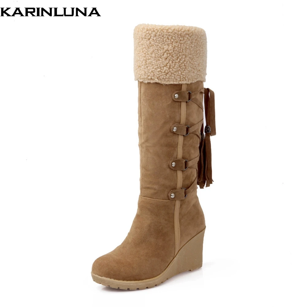 Karinluna brand new wholesale size 43 slip on add fur warm winter boots woman shoes high heels shoes women mid calf boots
Karinluna brand new wholesale size 43 slip on add fur warm winter boots woman shoes high heels shoes women mid calf boots