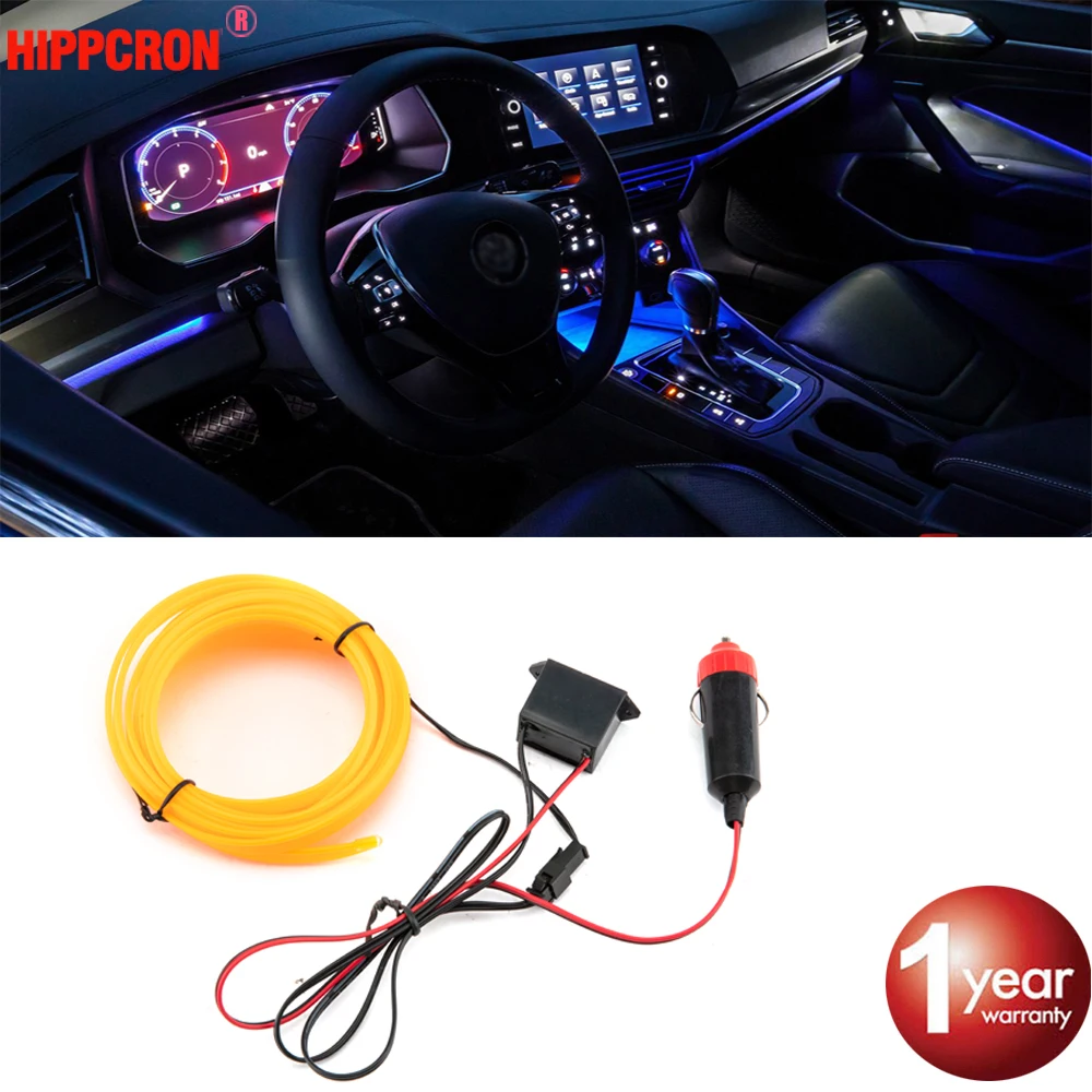 Hippcron Car Atmosphere Lamp Interior Decoration Light Strip Led 12V 3M Flexible EL Wire 8 Colors Ambient Light
Hippcron Car Atmosphere Lamp Interior Decoration Light Strip Led 12V 3M Flexible EL Wire 8 Colors Ambient Light