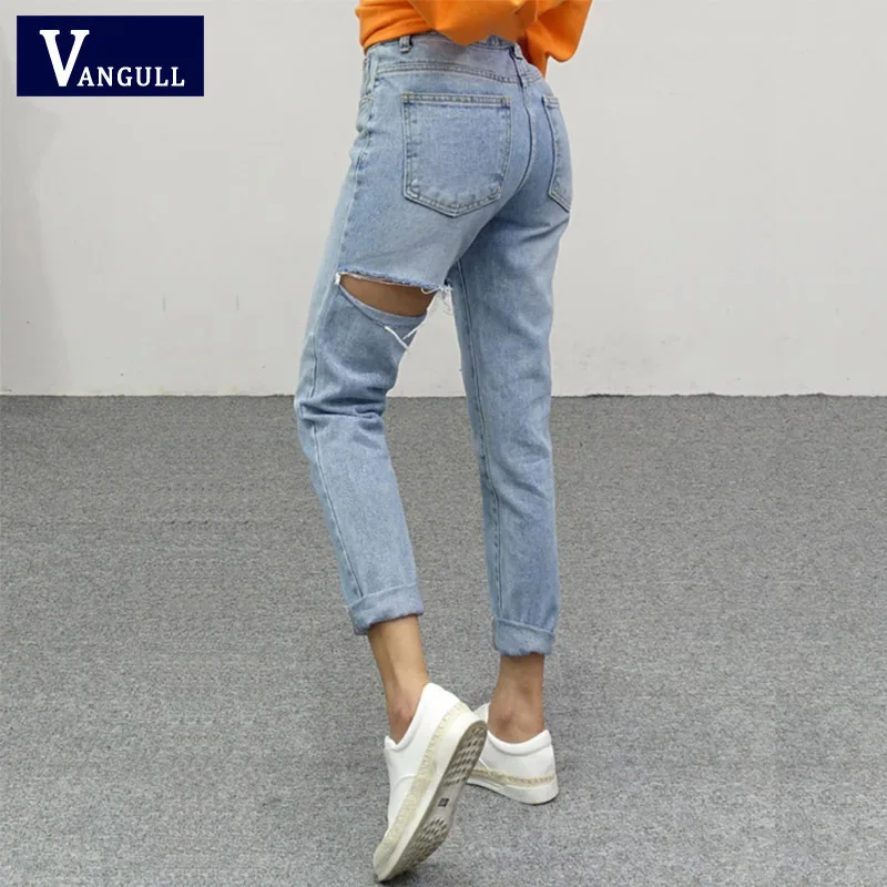 Vangull Denim Pants Women High Waist Jeans 2019 New Fashion Hole Pant Spring Ripped Trousers Casual Elegant Female Mid Calf Jean
Vangull Denim Pants Women High Waist Jeans 2019 New Fashion Hole Pant Spring Ripped Trousers Casual Elegant Female Mid Calf Jean