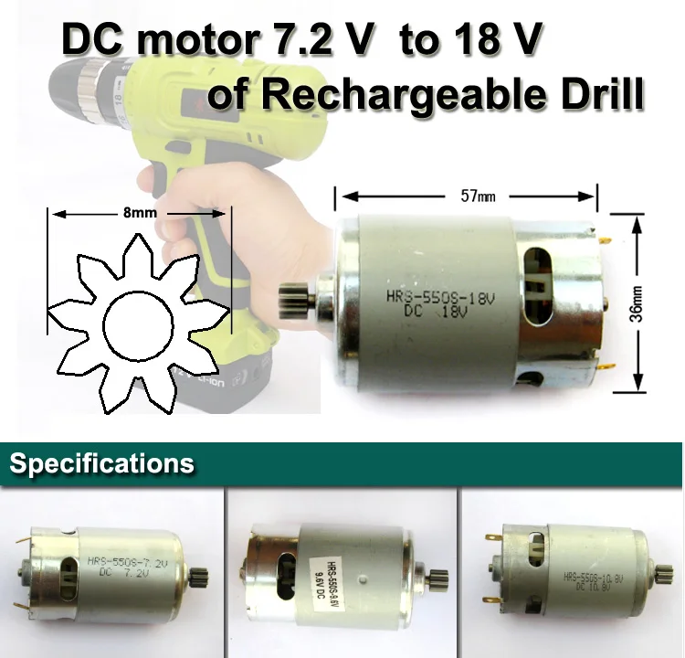 Factory direct HRS-550S-14.4 Voltage 9 Toothed Gear ( 8mm) DC motor of Electric drill .free shipping
Factory direct HRS-550S-14.4 Voltage 9 Toothed Gear ( 8mm) DC motor of Electric drill .free shipping