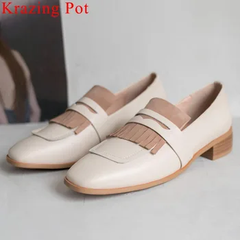 Krazing Pot hot selling handmade natural leather square toe low heels mixed colors shallow women pumps casual wear loafers L41
Krazing Pot hot selling handmade natural leather square toe low heels mixed colors shallow women pumps casual wear loafers L41