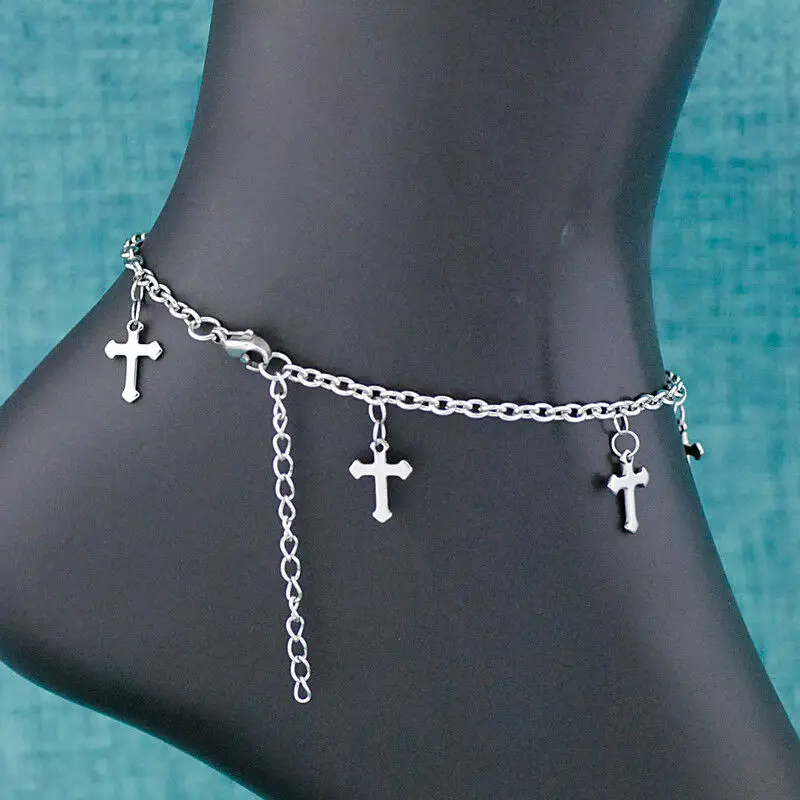 New fashion cross charms pendant Stainless steel anklet bracelet on Foot Ankle chain Bracelet charm jewelry JL05
New fashion cross charms pendant Stainless steel anklet bracelet on Foot Ankle chain Bracelet charm jewelry JL05