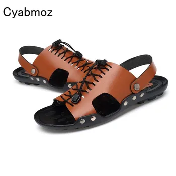 Cyabmoz Brand Mens Summer Sandals Handmade Leather Beach Slippers Casual Shoes Fashion Cross-strap Comfortable Sandalias Hombre
Cyabmoz Brand Mens Summer Sandals Handmade Leather Beach Slippers Casual Shoes Fashion Cross-strap Comfortable Sandalias Hombre