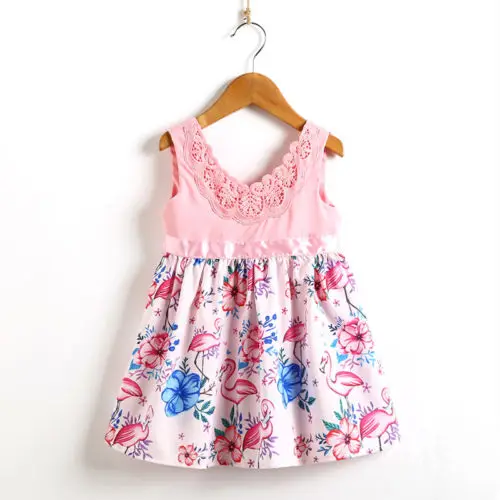 2018 New Kids Pink Flamingo Dresses Sweet Baby Girls Summer Lace Floral Casual Party Dresses Sleeveless Children Summer Clothes
2018 New Kids Pink Flamingo Dresses Sweet Baby Girls Summer Lace Floral Casual Party Dresses Sleeveless Children Summer Clothes