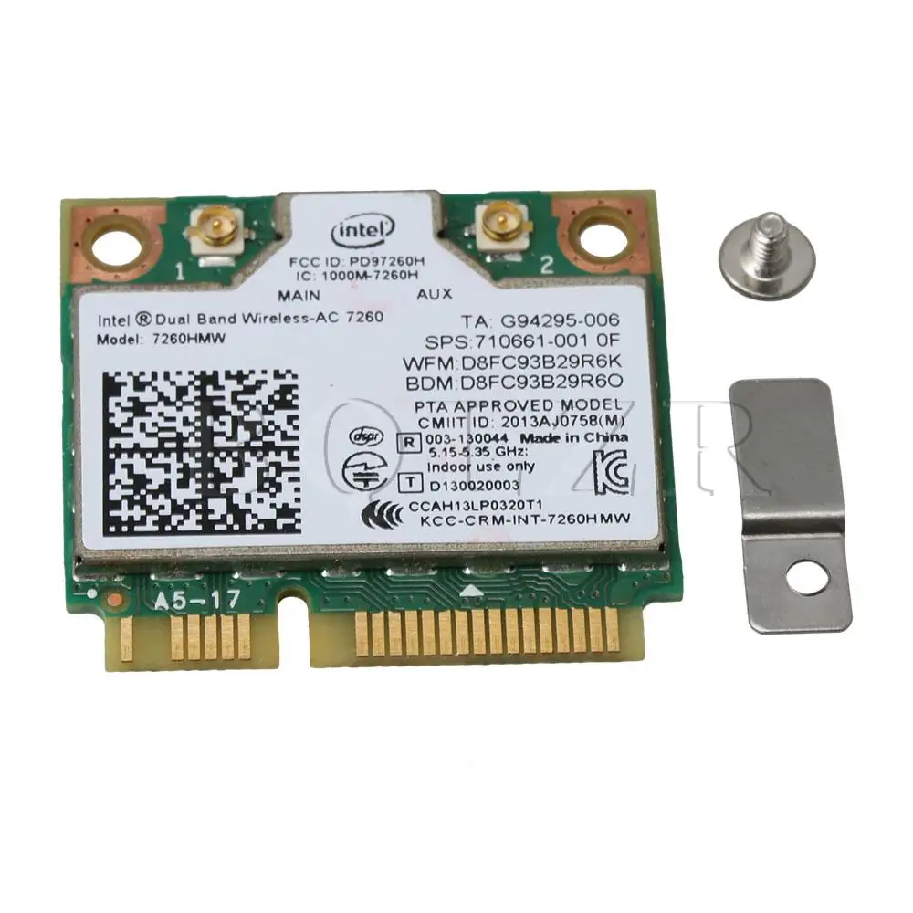 BQLZR Wireless 7260AC Card for Intel 7260HMW MINI PCIE 2000Mbps WiFi Bluetooth 4.0 Supports Windows 10 Win7 Win8 Linux
BQLZR Wireless 7260AC Card for Intel 7260HMW MINI PCIE 2000Mbps WiFi Bluetooth 4.0 Supports Windows 10 Win7 Win8 Linux