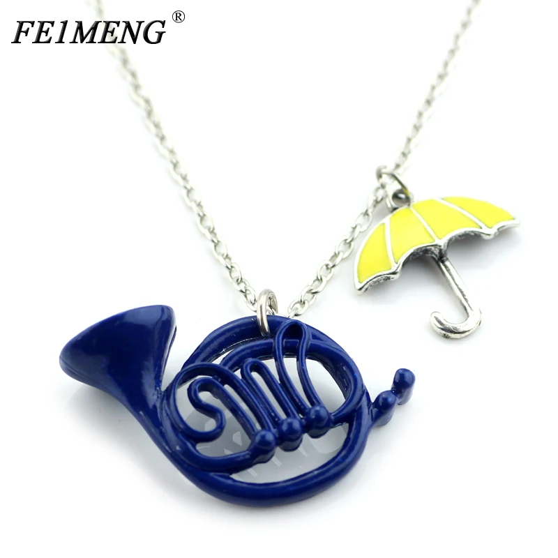 Sitcom TV Series How I met your Mother Necklace HIMYM Romantic Yellow Umbrella Blue French Horn Pendant Necklace For Women
Sitcom TV Series How I met your Mother Necklace HIMYM Romantic Yellow Umbrella Blue French Horn Pendant Necklace For Women