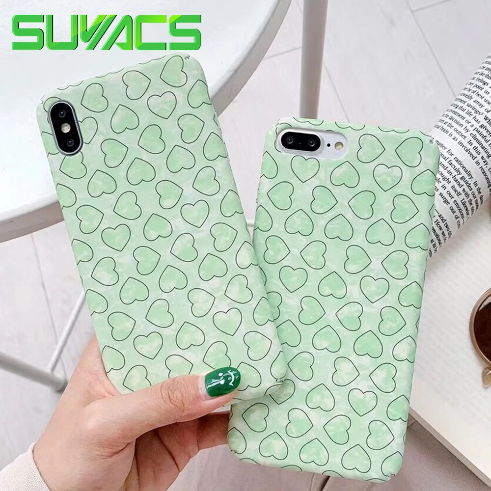 SUYACS Mint Green Love Heart Matte Case For iphone XS Max Case For iphone X XR 6 S 7 8 Plus Cover Full Body PC Hard Cases Capa
SUYACS Mint Green Love Heart Matte Case For iphone XS Max Case For iphone X XR 6 S 7 8 Plus Cover Full Body PC Hard Cases Capa