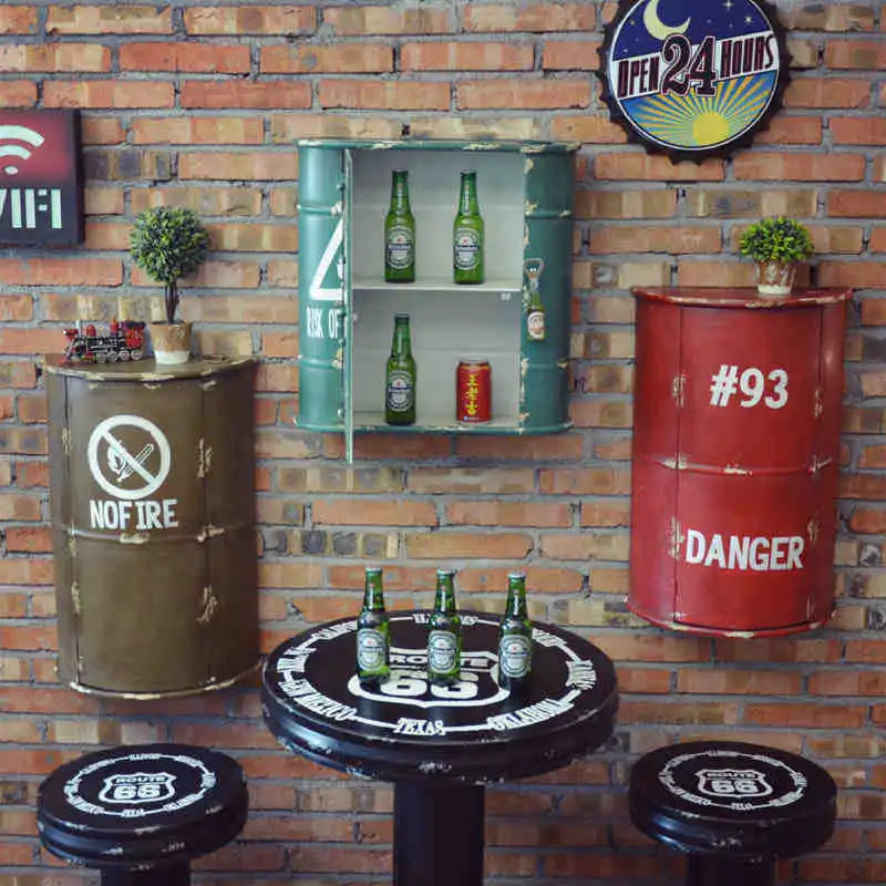 Vintage Industrial Iron Wine Rack Drum Ornaments Creative Bar Home Furnishing Mural Wall Decoration Storage Paint Bucket Hanging
Vintage Industrial Iron Wine Rack Drum Ornaments Creative Bar Home Furnishing Mural Wall Decoration Storage Paint Bucket Hanging