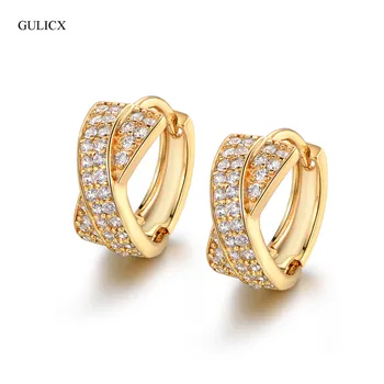 GULICX Brand 2016 Crystal Pierced Twisted Texture Hoop Earring for Women Gold-color Earing CZ Zircon Wedding Jewelry E213
GULICX Brand 2016 Crystal Pierced Twisted Texture Hoop Earring for Women Gold-color Earing CZ Zircon Wedding Jewelry E213