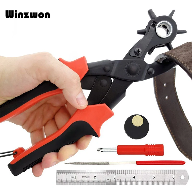 Belt Hole Puncher With 6 Holes Punch Plier Eyelet Setter Belt Hole Maker Tool Leather Hole Punch Set For Belts Watch Bands Strap
Belt Hole Puncher With 6 Holes Punch Plier Eyelet Setter Belt Hole Maker Tool Leather Hole Punch Set For Belts Watch Bands Strap
