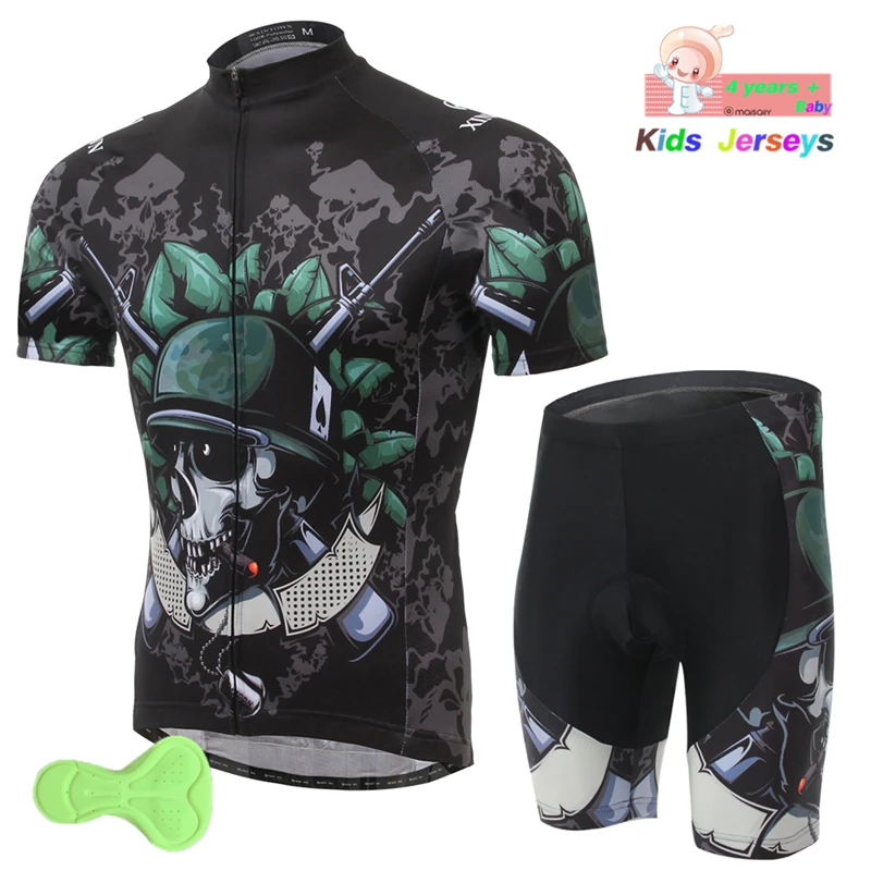 Boys Skull Soldier Cycling Jersey Set Ropa Ciclismo Cycling Kit for Kids Breathable Bicycle Clothing Children Cycling Clothing
Boys Skull Soldier Cycling Jersey Set Ropa Ciclismo Cycling Kit for Kids Breathable Bicycle Clothing Children Cycling Clothing