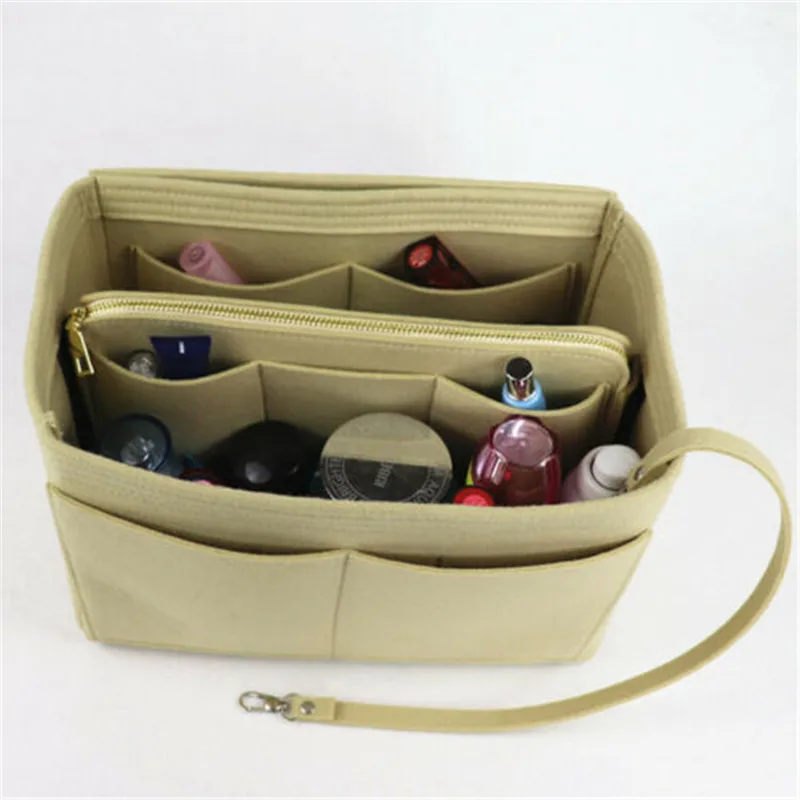 Makeup Cosmetic Handbag New Soild Color Purse Insert Felt Bag Ladies' Fashionable Portable Organizer With Zipper Tote Shaper Hot
Makeup Cosmetic Handbag New Soild Color Purse Insert Felt Bag Ladies' Fashionable Portable Organizer With Zipper Tote Shaper Hot