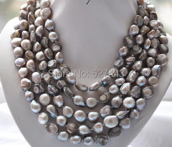 Wholesale free shipping >gray baroque Freshwater cultured pearl necklace 100inch
Wholesale free shipping >gray baroque Freshwater cultured pearl necklace 100inch