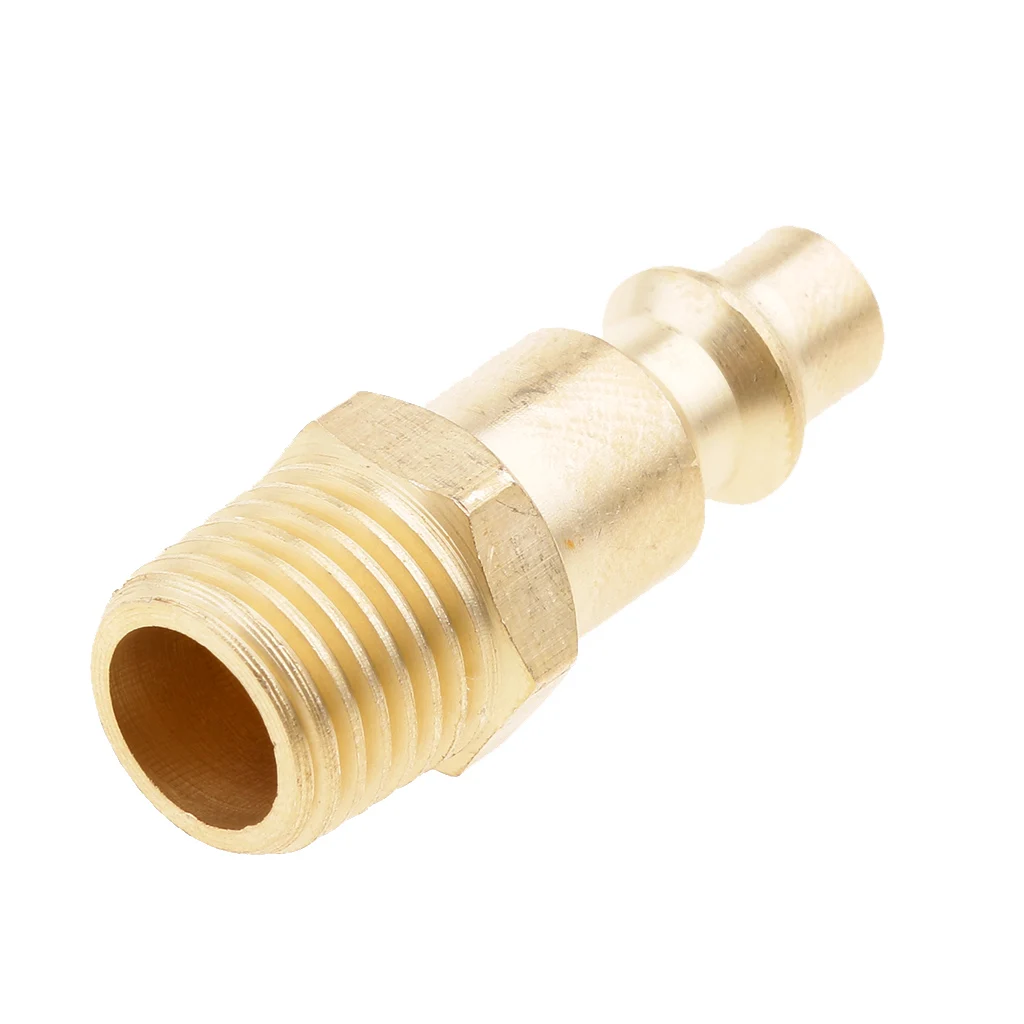 5 Pieces Metal Air Compressor Hose Fitting Coupler Connector 1/4'' NPT - Gold 5 Pieces Metal Air Compressor Hose Fitting Coupler Connector 1/4'' NPT - Gold